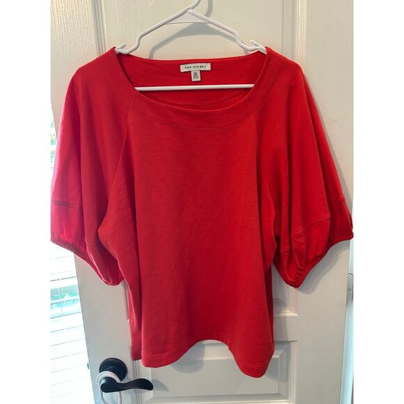 Set of 3! Free Assembly red, blue and white striped and white puff sleeve knits - Picture 4 of 12